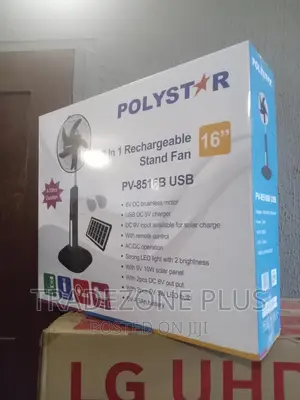 Polystar Rechargeable Standing Fan Pv8516b-16''