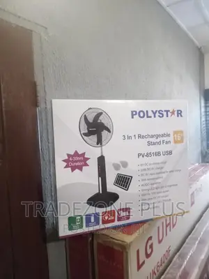 Polystar Rechargeable 16'' Standing Fan=Pv8516b