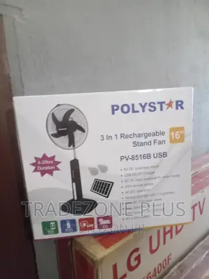 Polystar Pv8516b Rechargeable Standing Fan .16inch