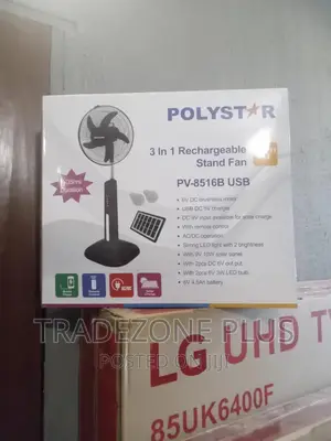 Polystar 16 Inch Pv8516b Rechargeable Standing Fan