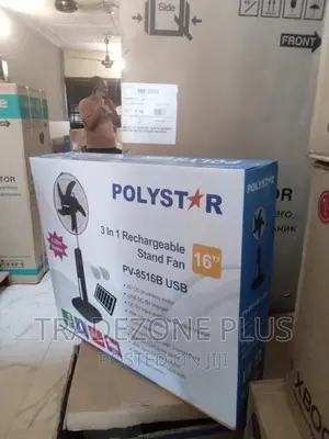 Original Polystar Rechargeable Standing Fan Pv8516b-16inch
