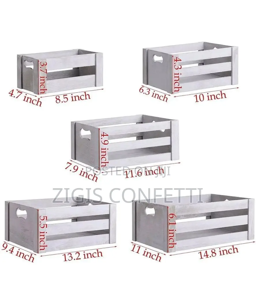 Set of 5 Rustic Storage Containers - For Various Needs