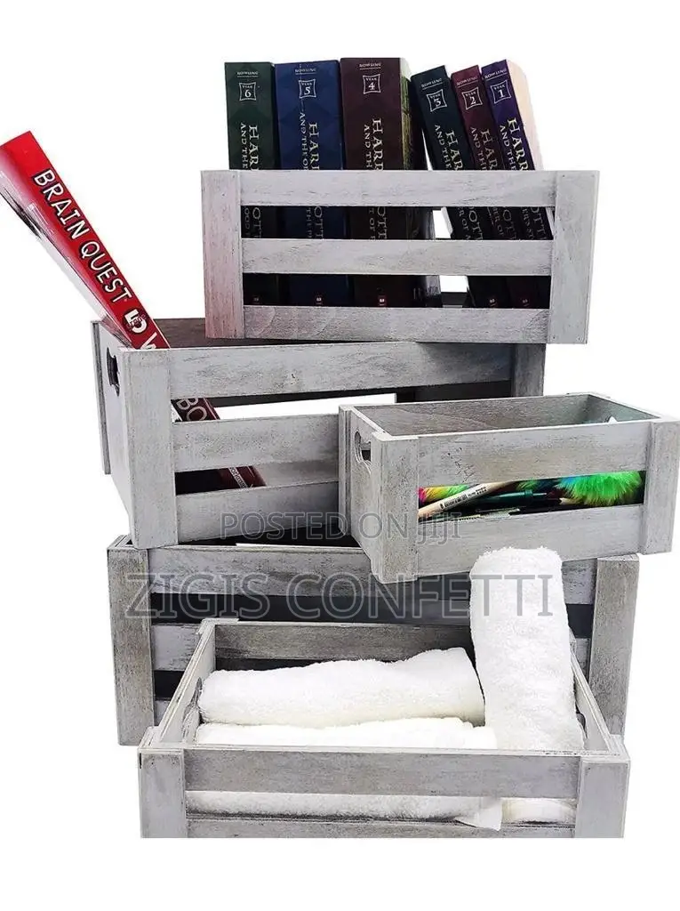 Set of 5 Rustic Storage Containers - For Various Needs