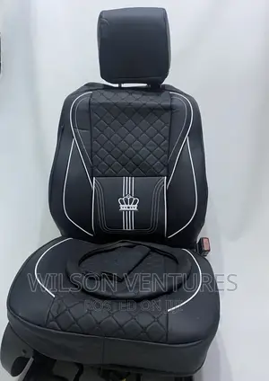 Black Color Leather Crown Seat Cover
