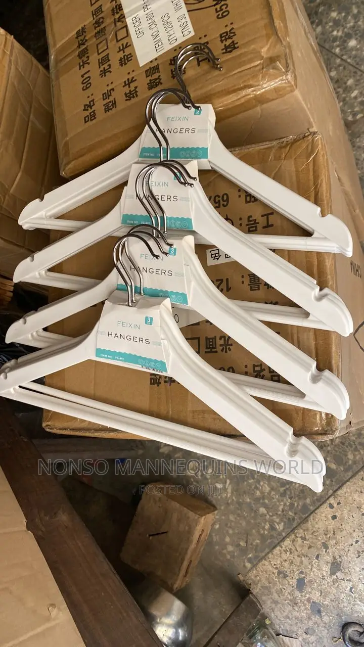 Neat White Hangers for Clothes