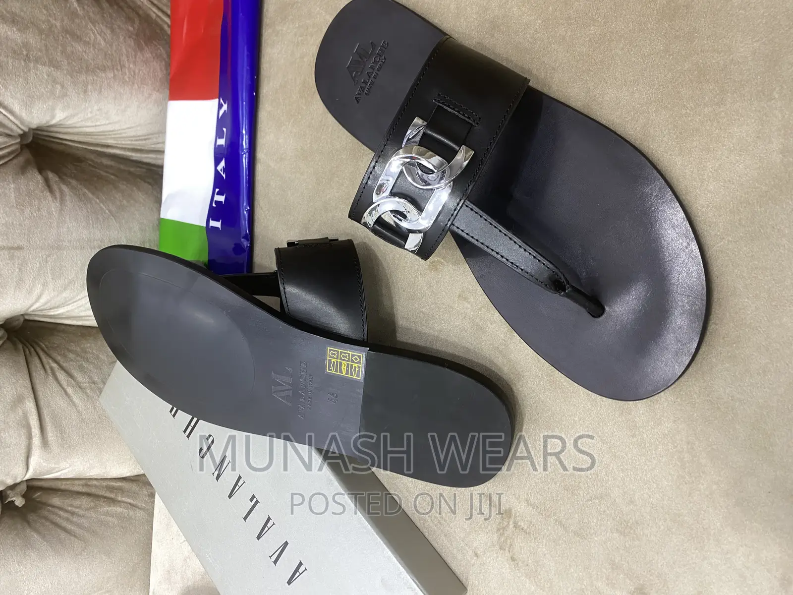 Italian Avalanche Leather Slippers