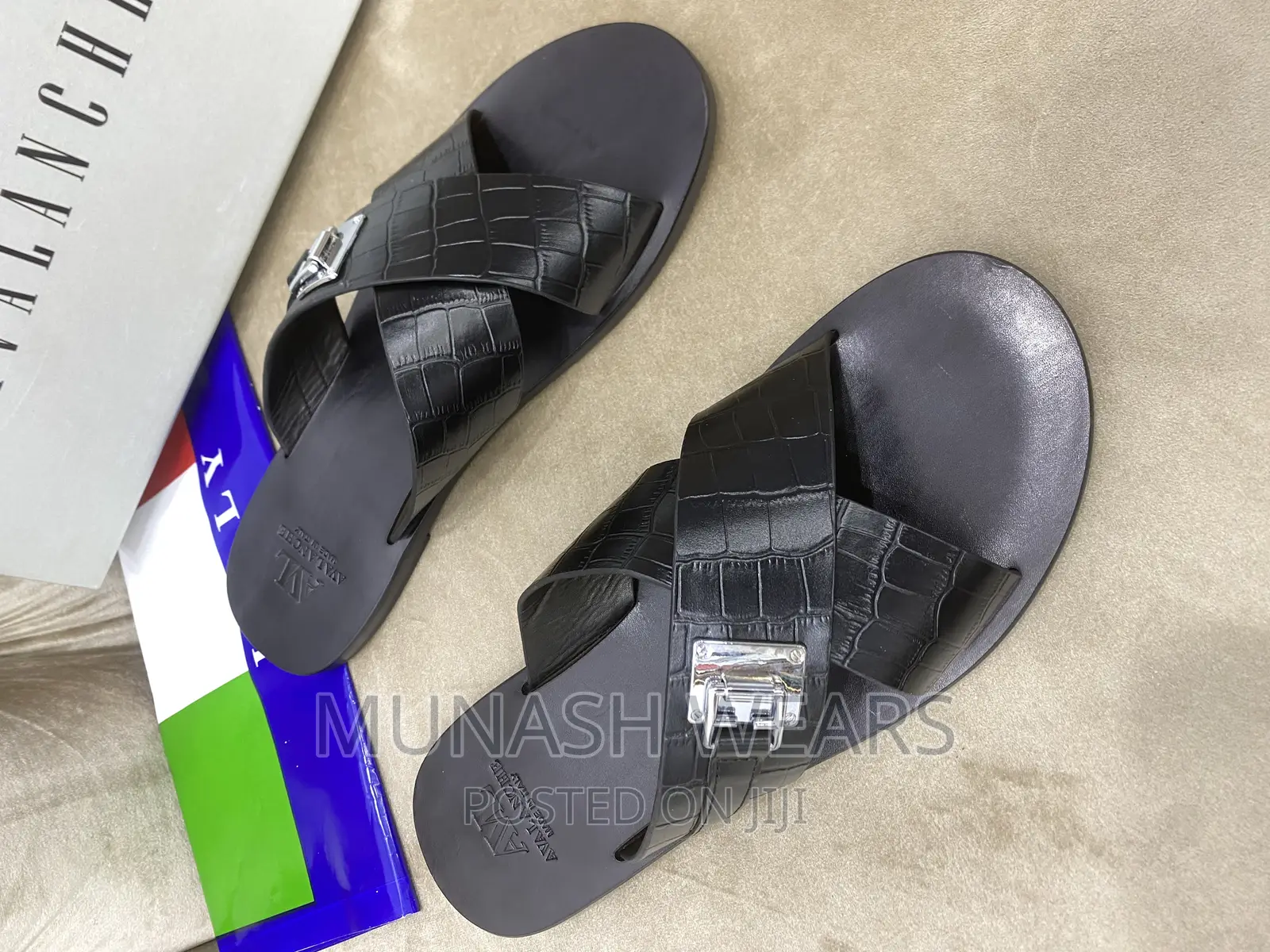 Italian Avalanche Leather Slippers