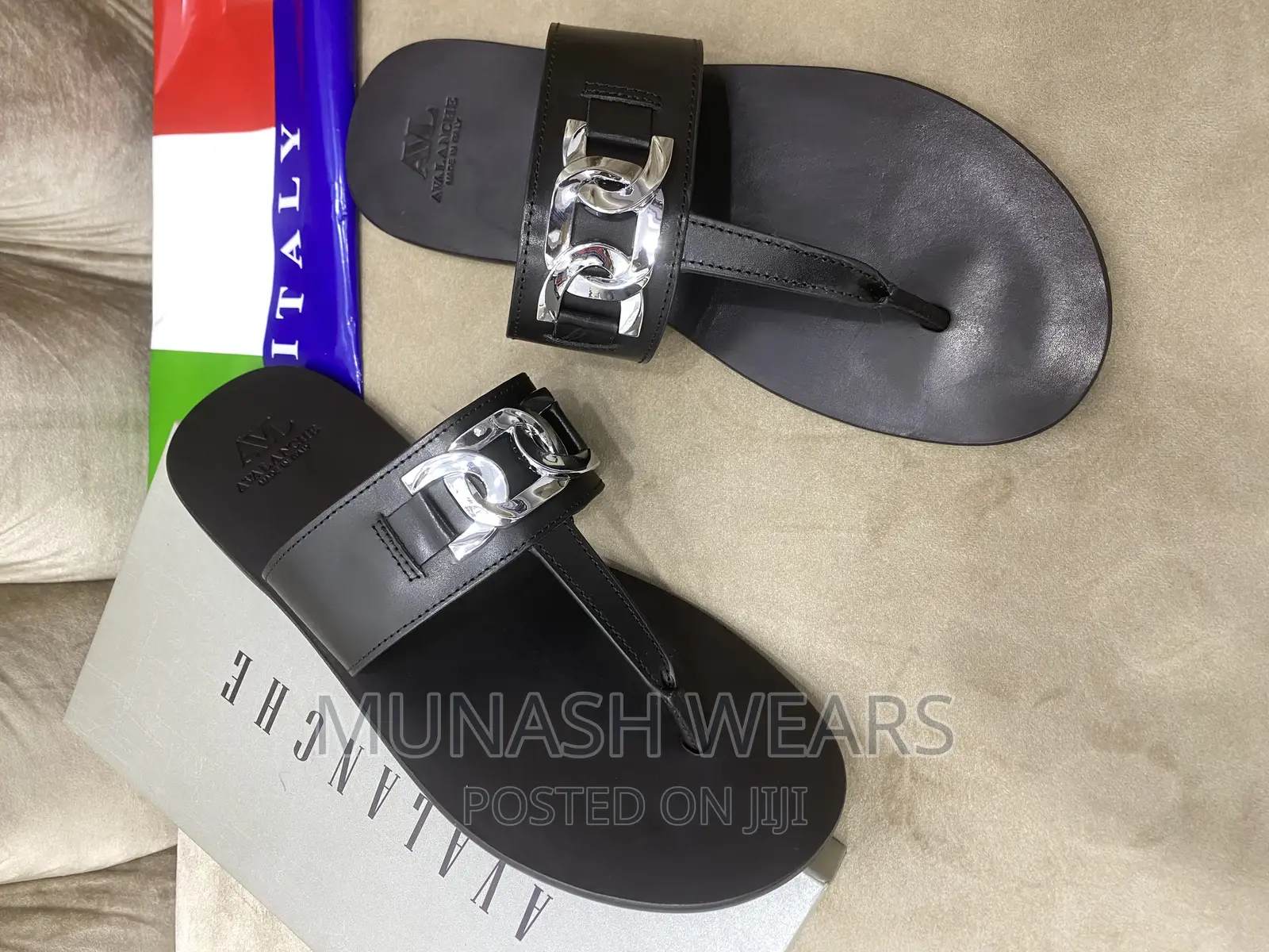 Italian Avalanche Leather Slippers