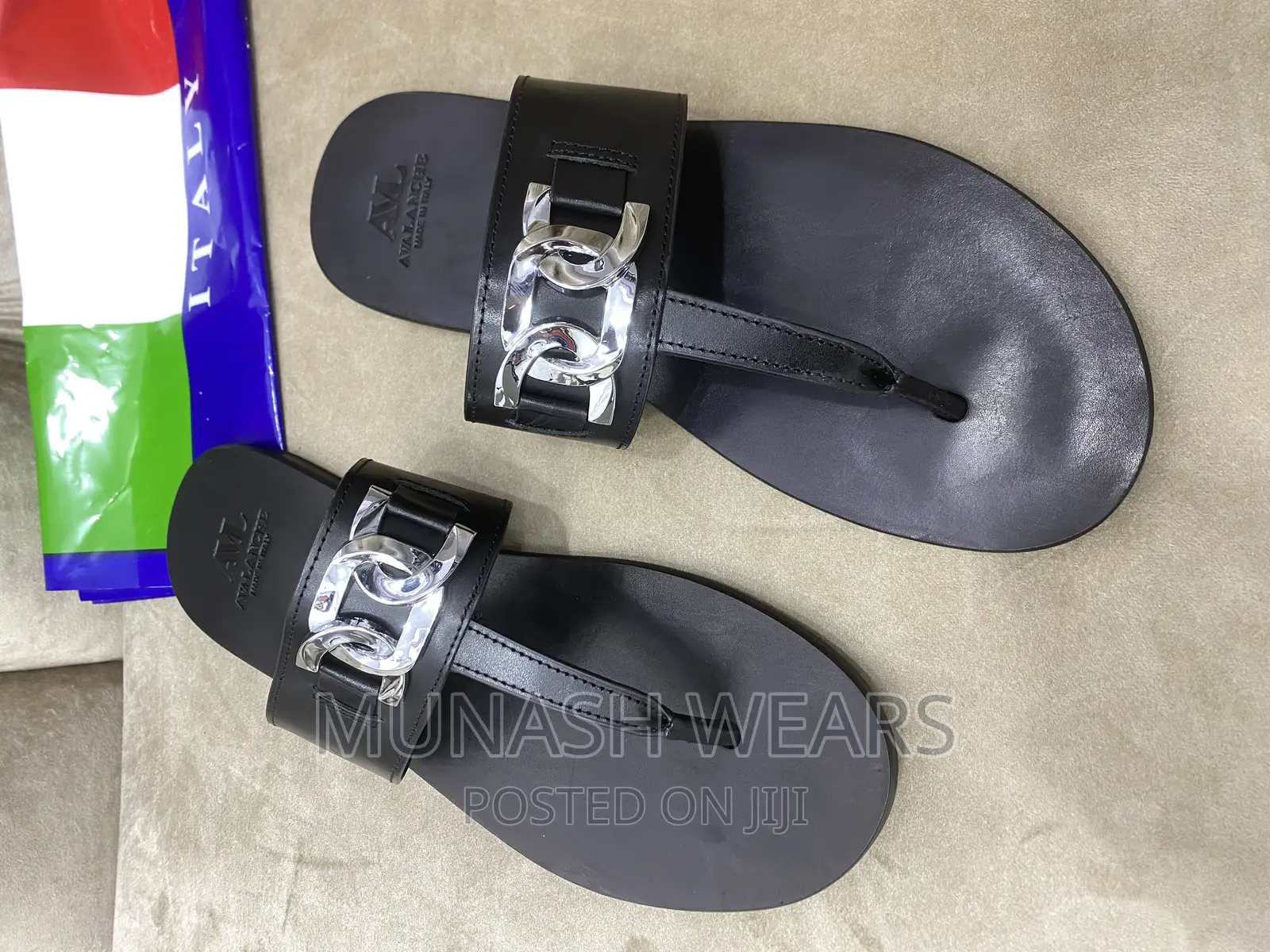 Italian Avalanche Leather Slippers