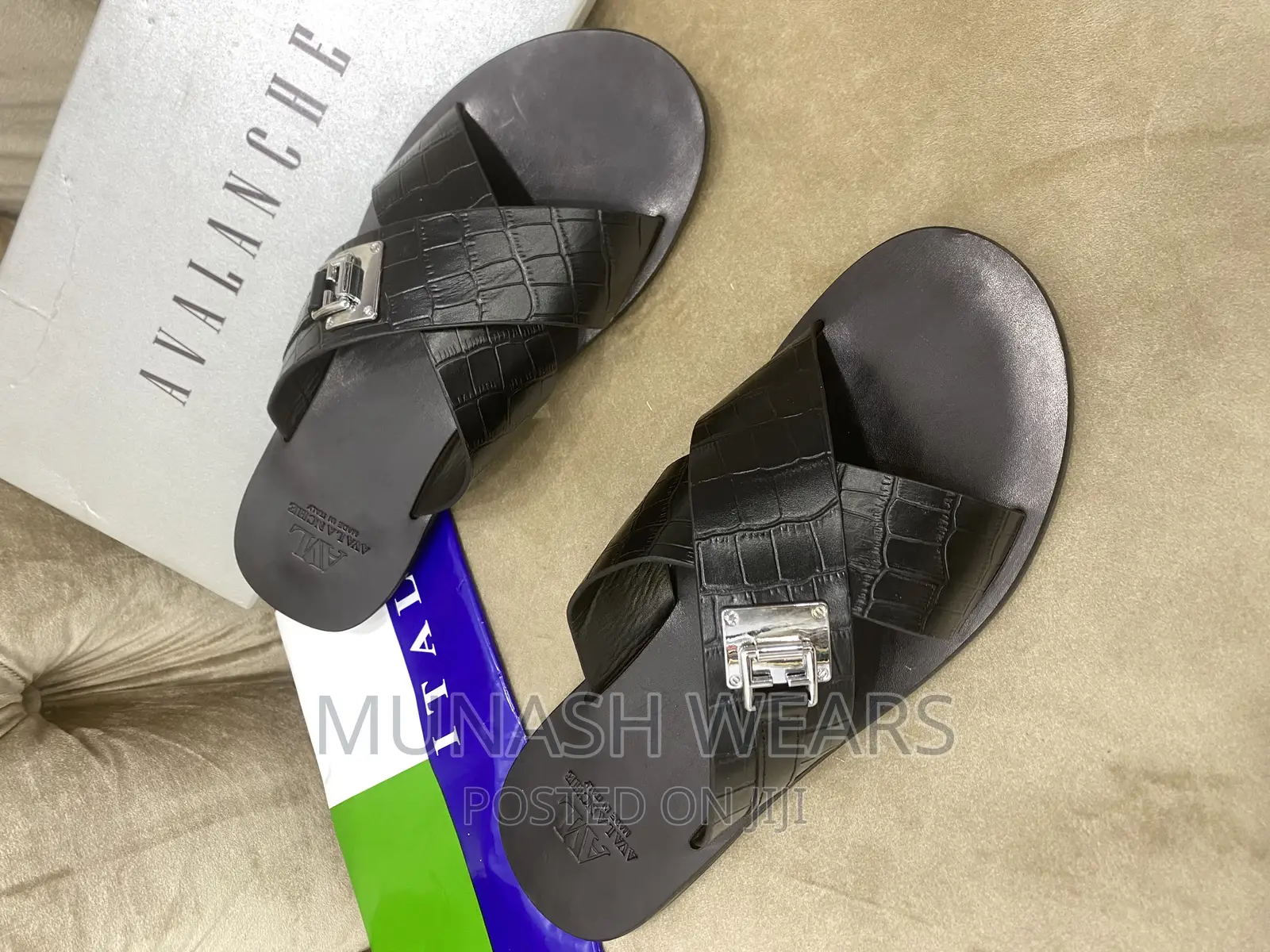 Italian Avalanche Leather Slippers