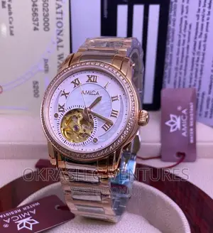 Amica Automatic Ice Head Rose Gold/Silver Chain Watch