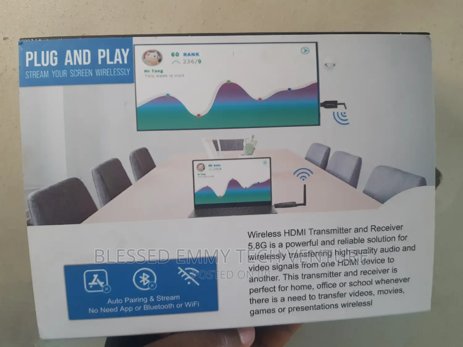 Wireless HDMI Transmitter and Receiver 50m