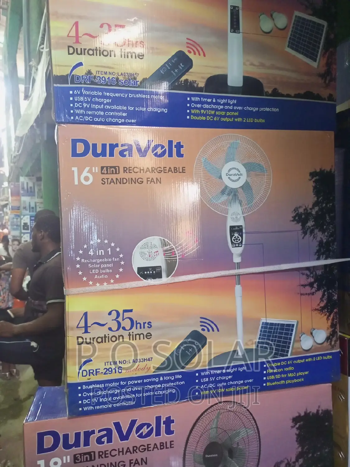 Duravoit Rechargeable Solar Fan