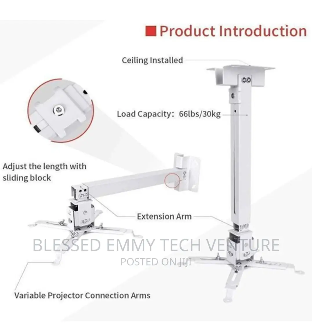 Projector Ceiling Mount Wall 15 Degrees