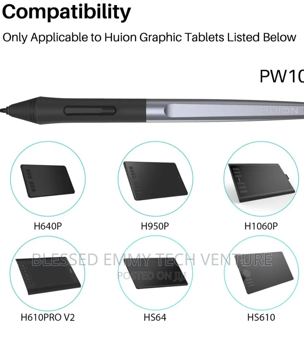 Huion PW100 Battery-Free Stylus Pen for Drawing Graphics