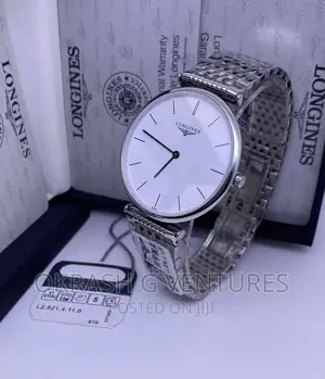 Longines Flat Silver Chain Watch