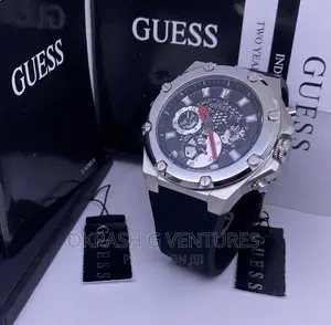 Guess Collection (Gc) Chronograph Silver Rubber Strap Watch