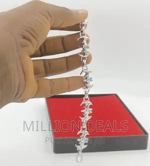 Pattern Ski Stylish Men’S Link Bracelet Silver