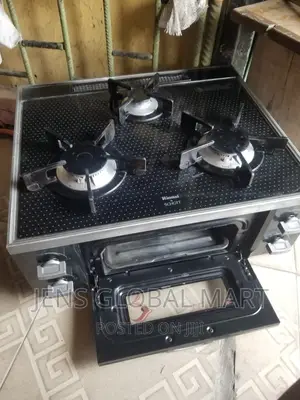 Sensored 3 Burners Glass Top Gas Cooker With Oven