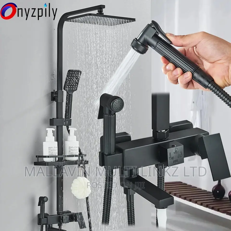 Complete Matte Black Shower Sets