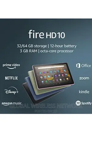 New Amazon Fire HD 10 32 GB Black