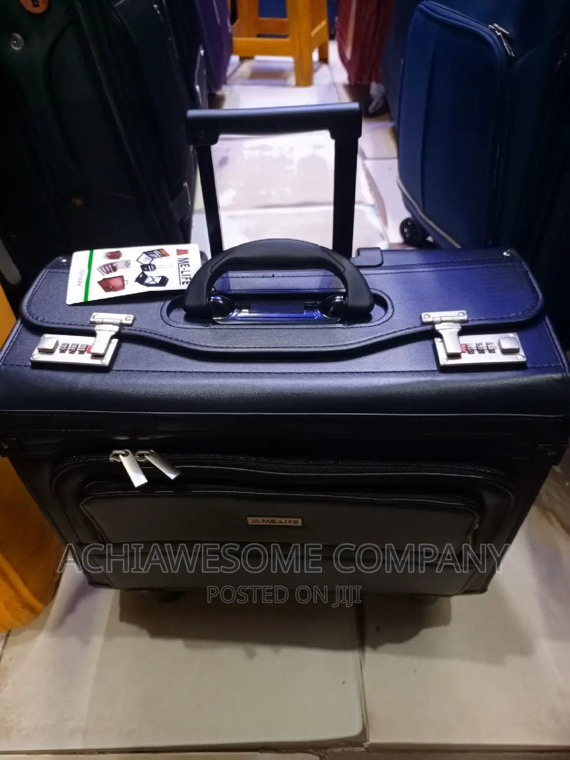 Quality Leather Brief Case With Trolley
