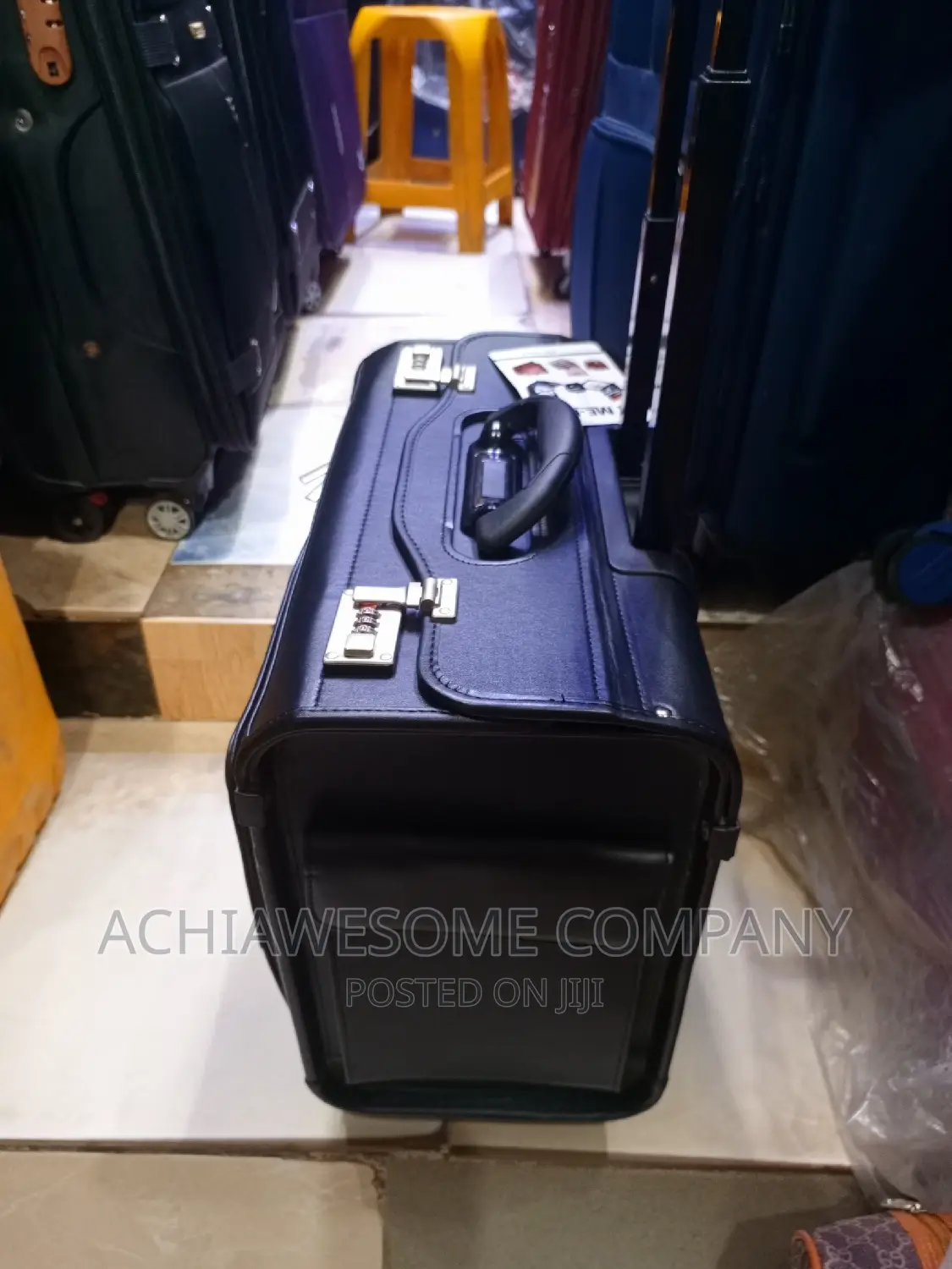 Quality Leather Brief Case With Trolley
