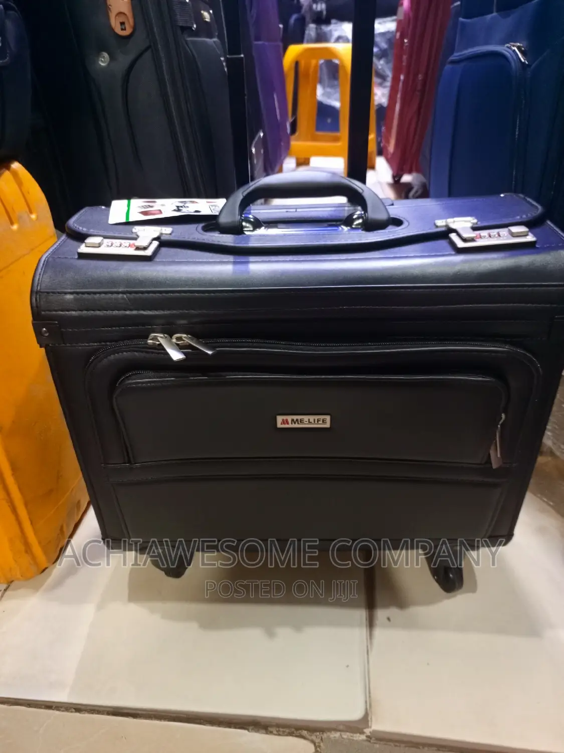 Quality Leather Brief Case With Trolley