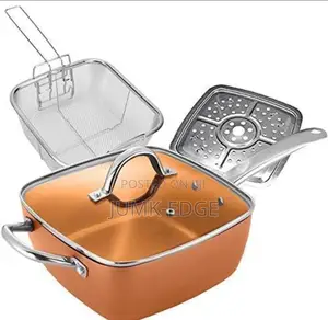 Ceramic Copper Square Non-Stick Pan 4pc Set