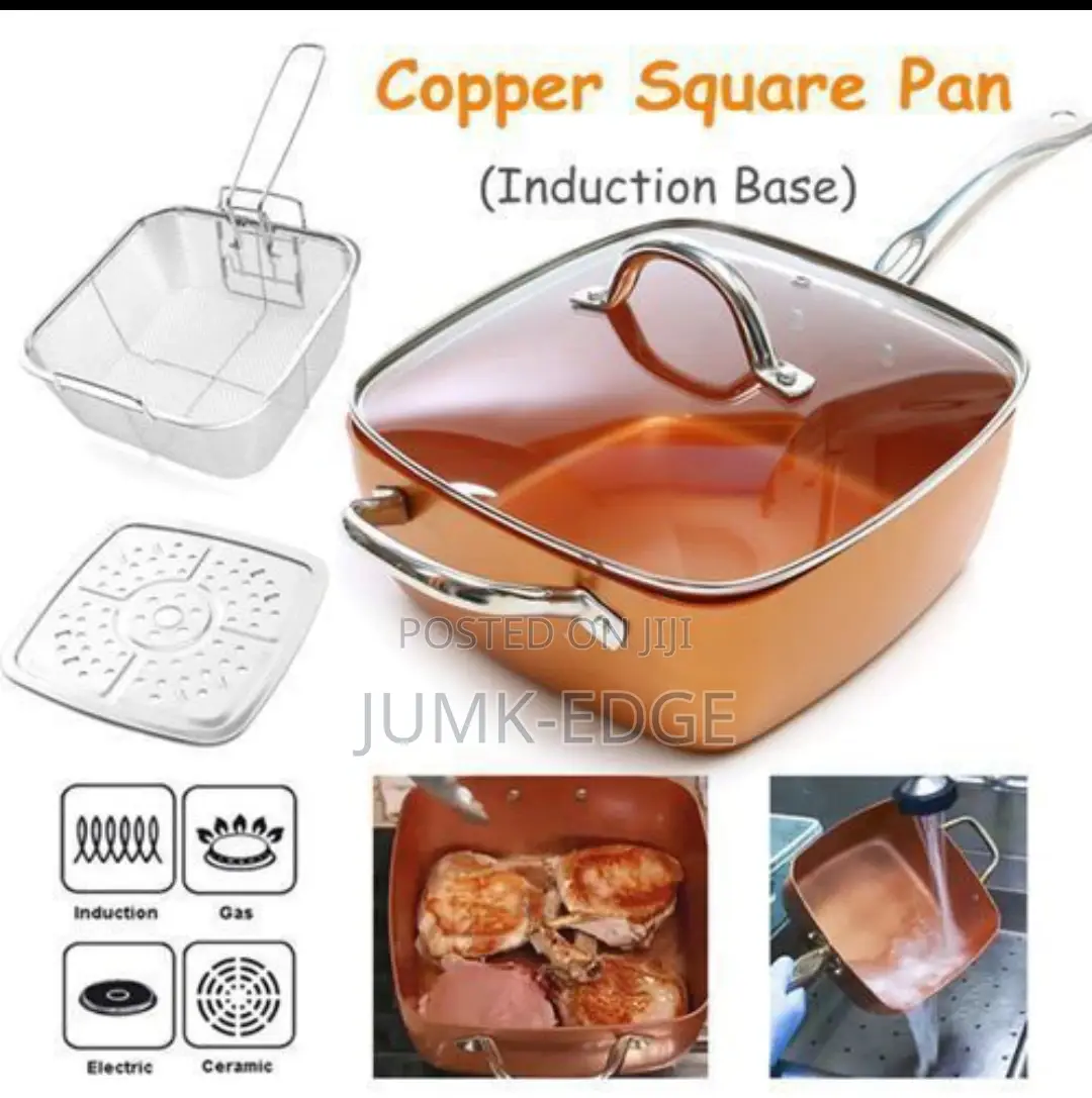 Ceramic Copper Square Non-Stick Pan 4pc Set