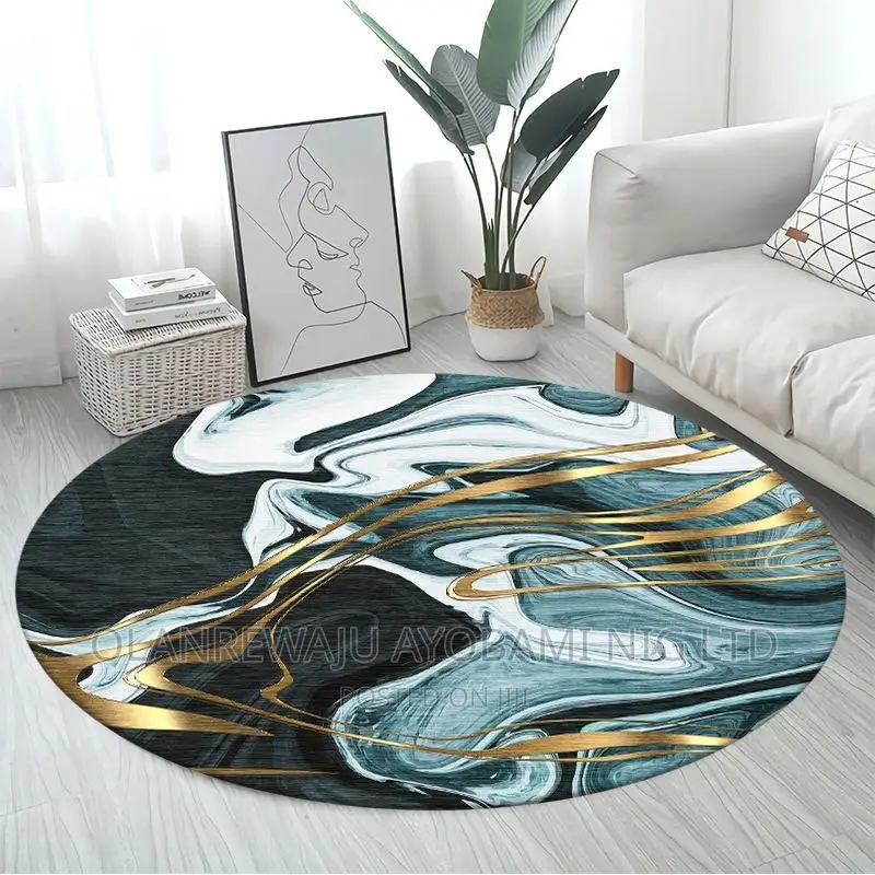 Faux Cashmere Round Centre Rug in Lagos Island (Eko) Home Accessories