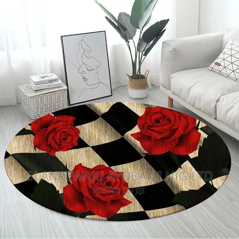Faux Cashmere Round Centre Rug in Lagos Island (Eko) Home Accessories