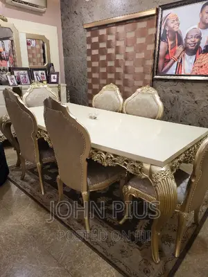 2 Three Sitter 2 Single Sitter, Dining Withe 6 Golden Chairs