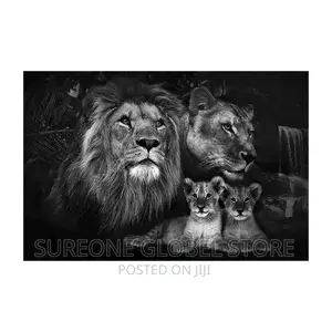 Baby Lion Family Wall Art