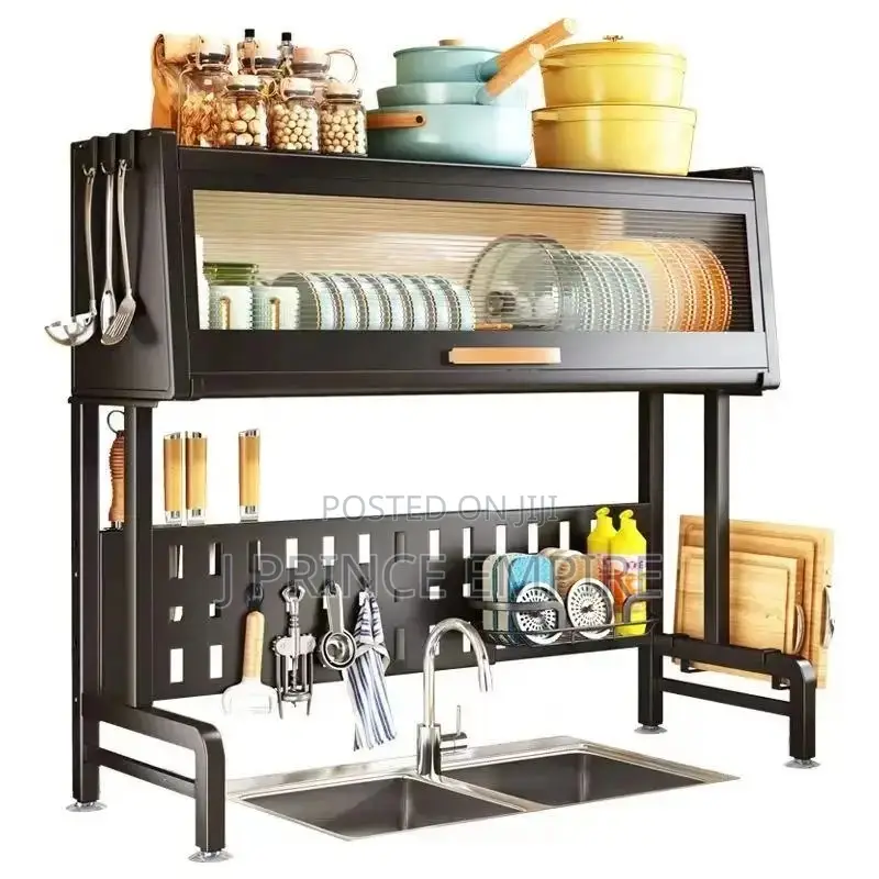 Large Dish Drying Rack Drainboard With Dust Cover, 2 Tier for sale - J ...