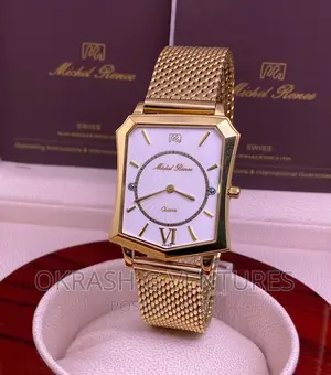 Micheal Renee Flat Gold Net Chain Watch