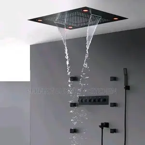 6 Button's Thermostat Concealed Shower With LED Lights
