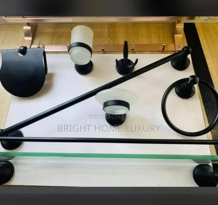 Luxury Black Matt 7-Piece Bathroom Accessories Set