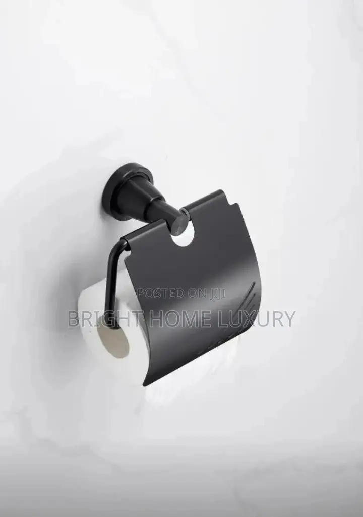 Black Matt Wall Mount Toilet Roll Tissue Holder