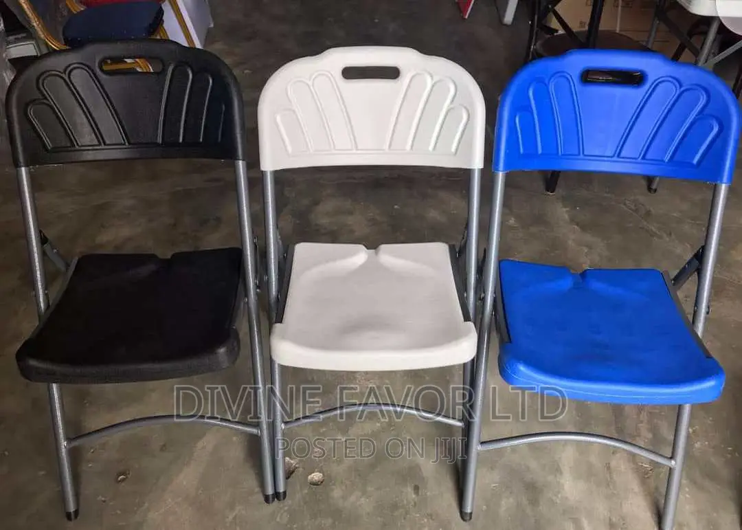 Plastic Foldable Chair With Meta Legs