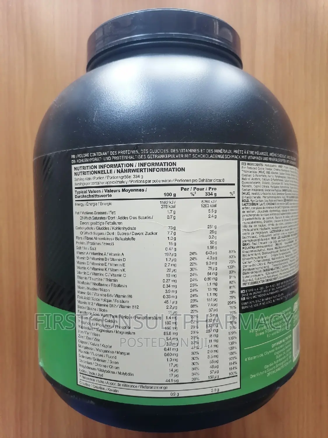 On Serious Mass High Protein Weight Gain Powder 6lb