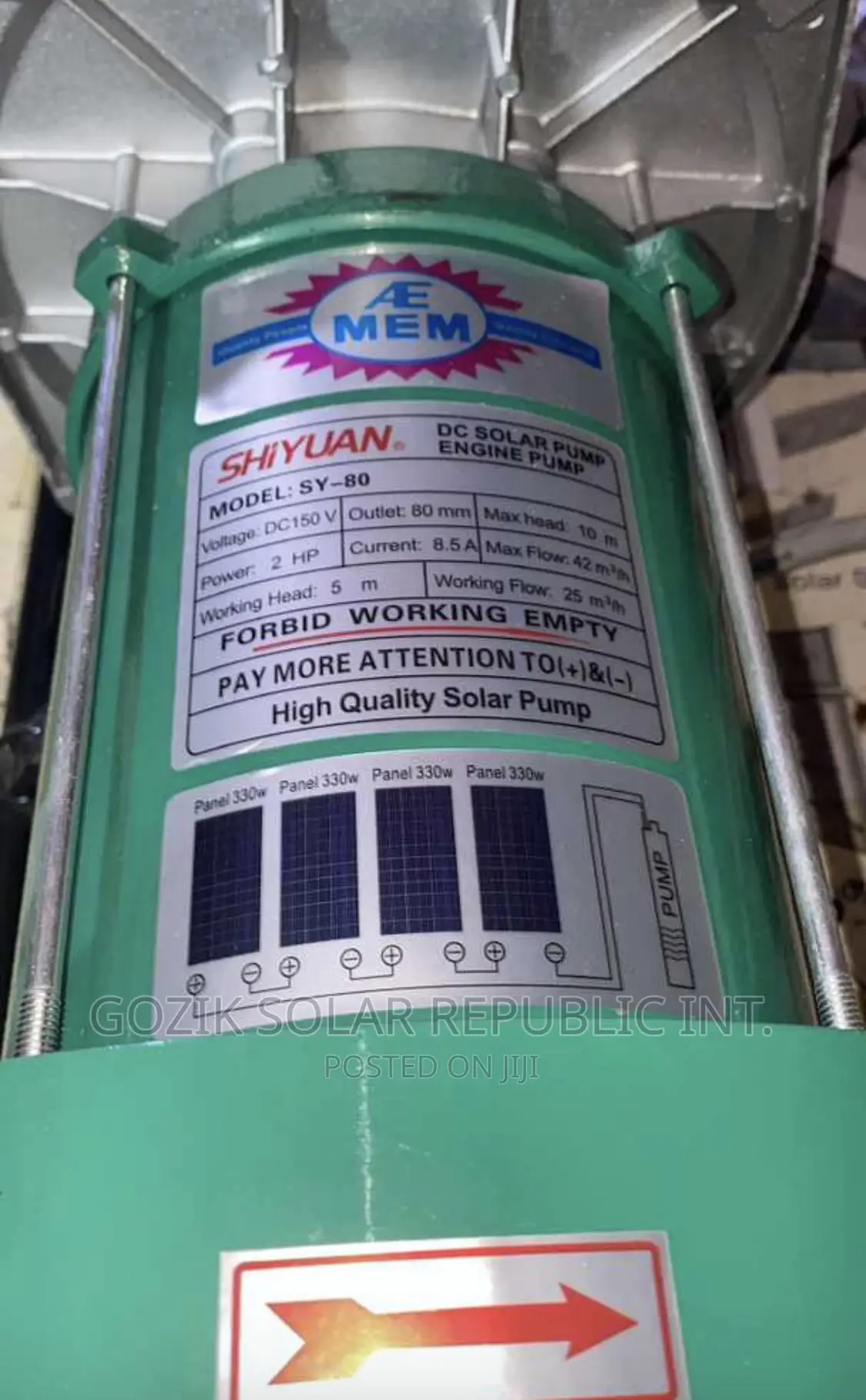 Surface Solar Ac/Dc Irrigation Pump