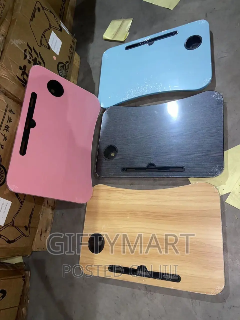 Foldable Laptop Table and Desk With Cup and Tablet Holder