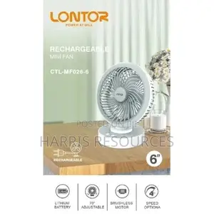 Lontor 6" Rechargeable Mini Smart -Rotating Fan- 2400mah