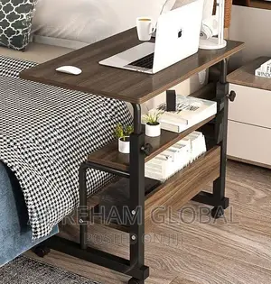 Double Layer Laptop Table, Colour:Brown Big Size:80cm X 40cm