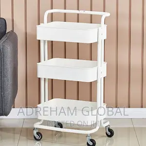 Multifunctional Mobile Cart/Rack,Material:Metal,Black Ash.