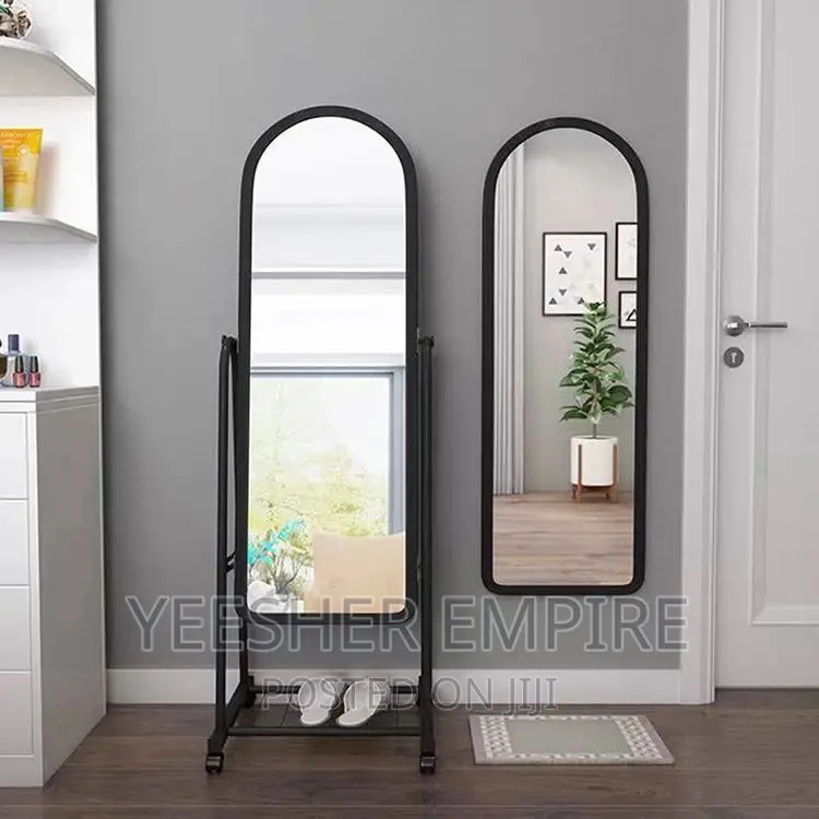 Movable Standing Mirror With Rack