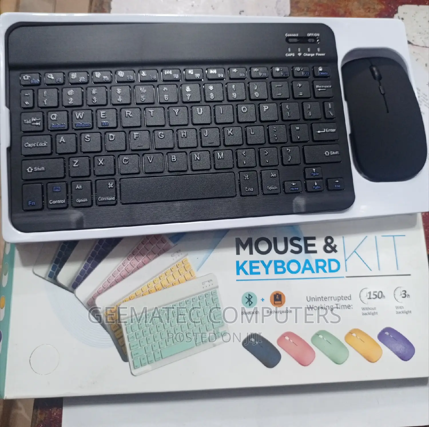 Rechargeable Wireless/Bluetooth Keyboard and Mouse