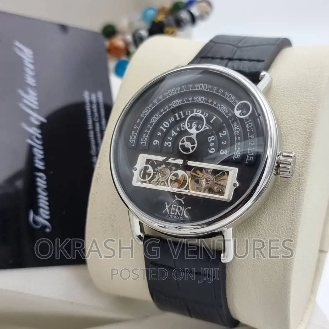 Xeric Automatic Silver Leather Strap Watch
