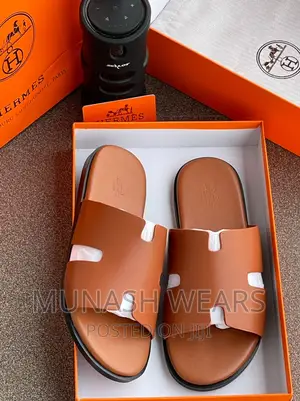 Original Leather Hermes Slipers